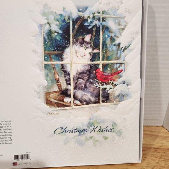 Vintage National Wildlife Federation 1998 Cat Cardinal Christmas Cards- Envelope - Picture 3 of 8